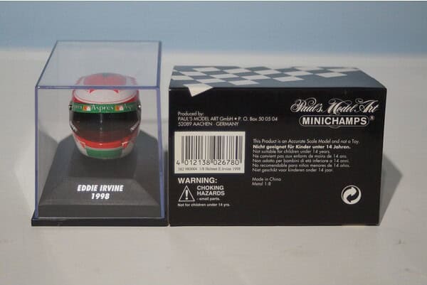 Minichamps bleffe helmet eddie irvine 1998 382 980004 1:8