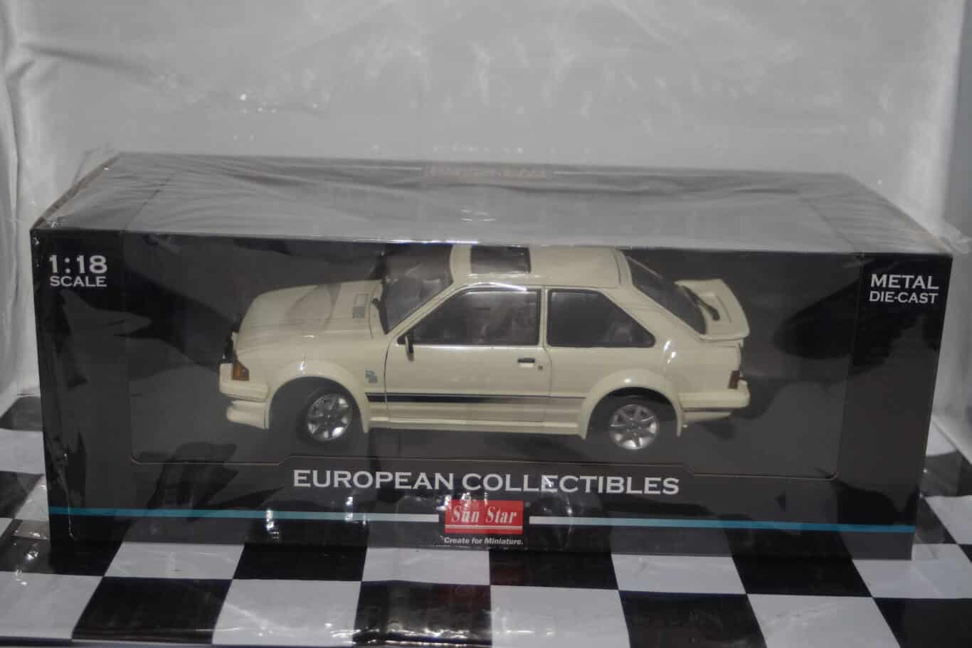 Sunstar ford escort rs turbo 1984 white 4963r 1:18 scale