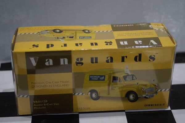 Vanguards austin 8-cwt van michelin tyres yellow va01129 1:43 scale