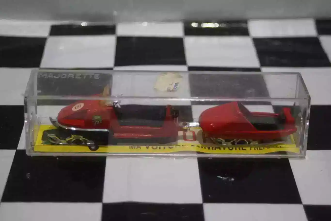 Majorette moto-neige with trailer car 1970 snow mobile  in 1:50 nr249