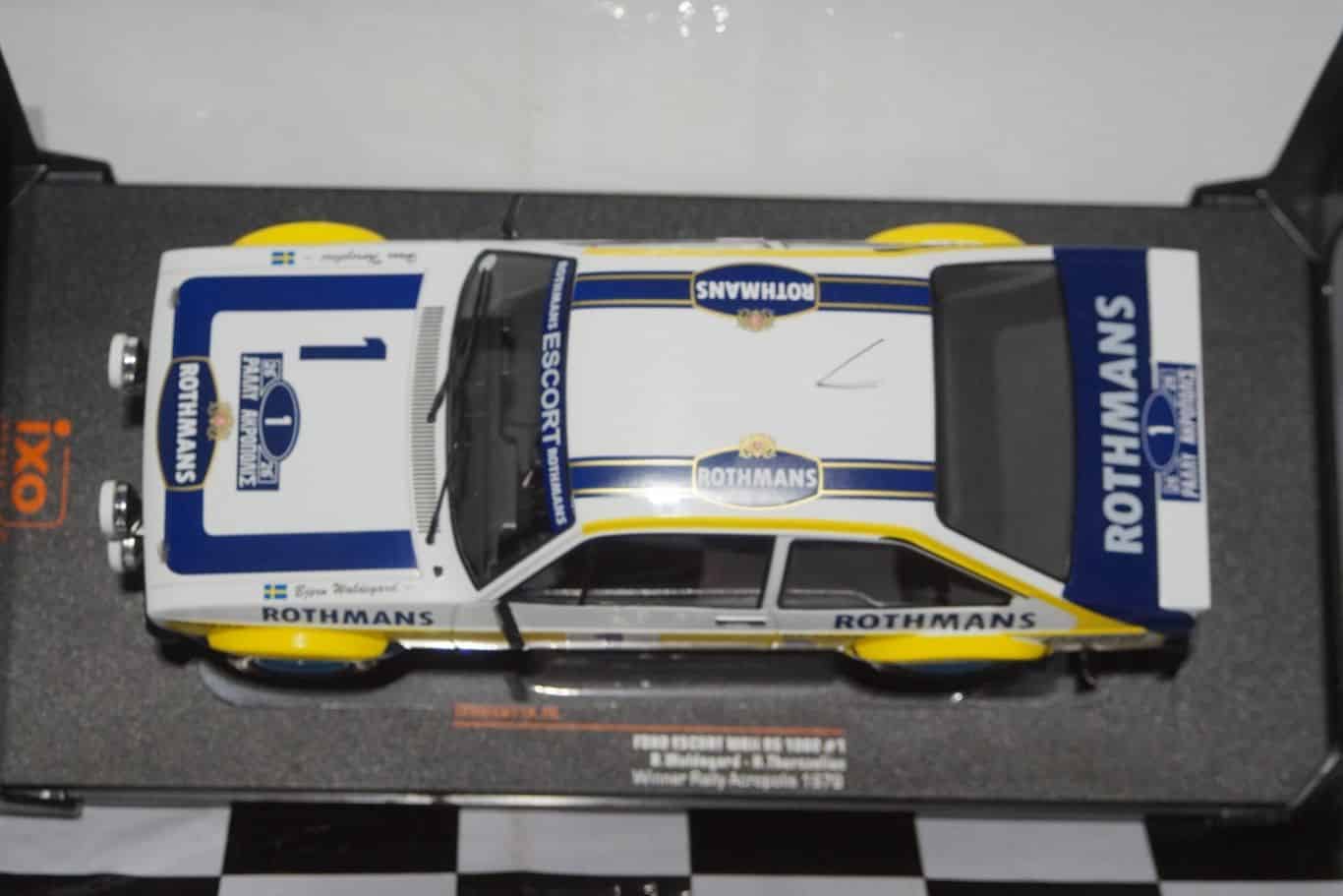 Ixo ford escort mk2 rs 1800 driven rally acropolis 1979 by r.clark  / j.porter