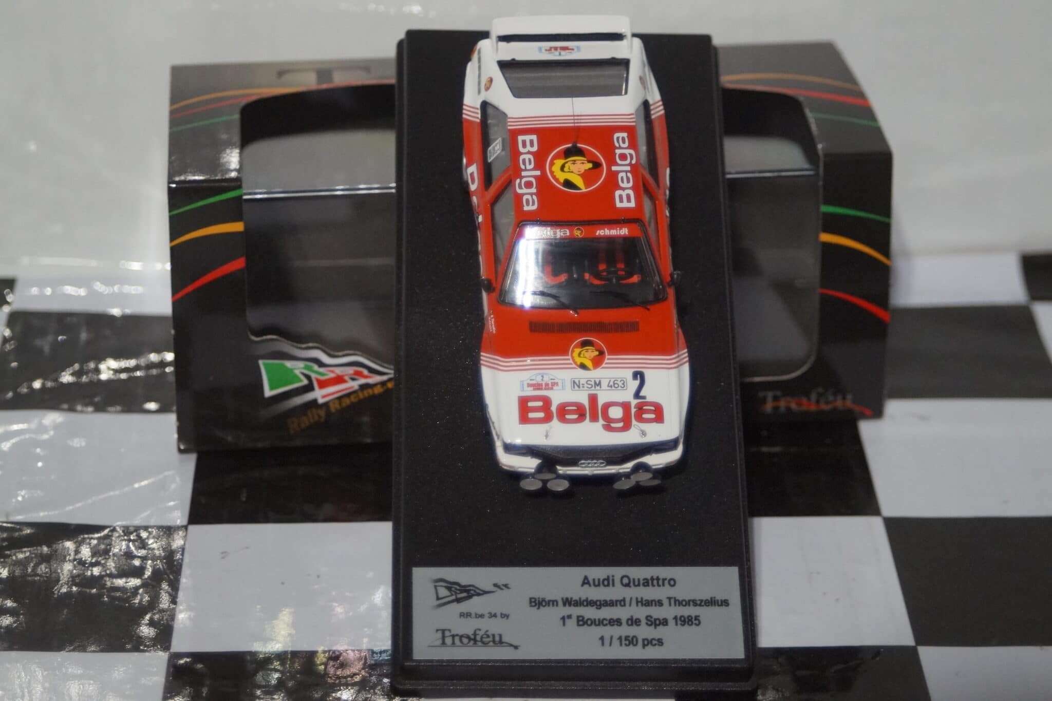 Audi quattro bouces de spa 1985 b.waldegaard 1:43rd scale rr.be 34 trofeu