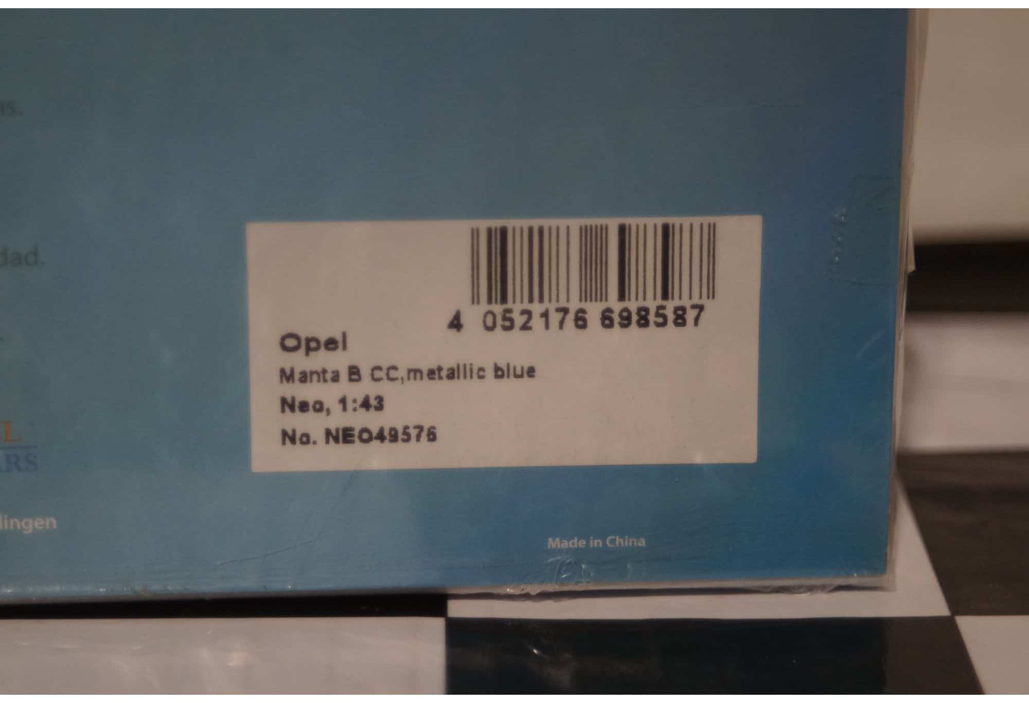 Neo models opel manta cc blue neo49576 1:43 scale