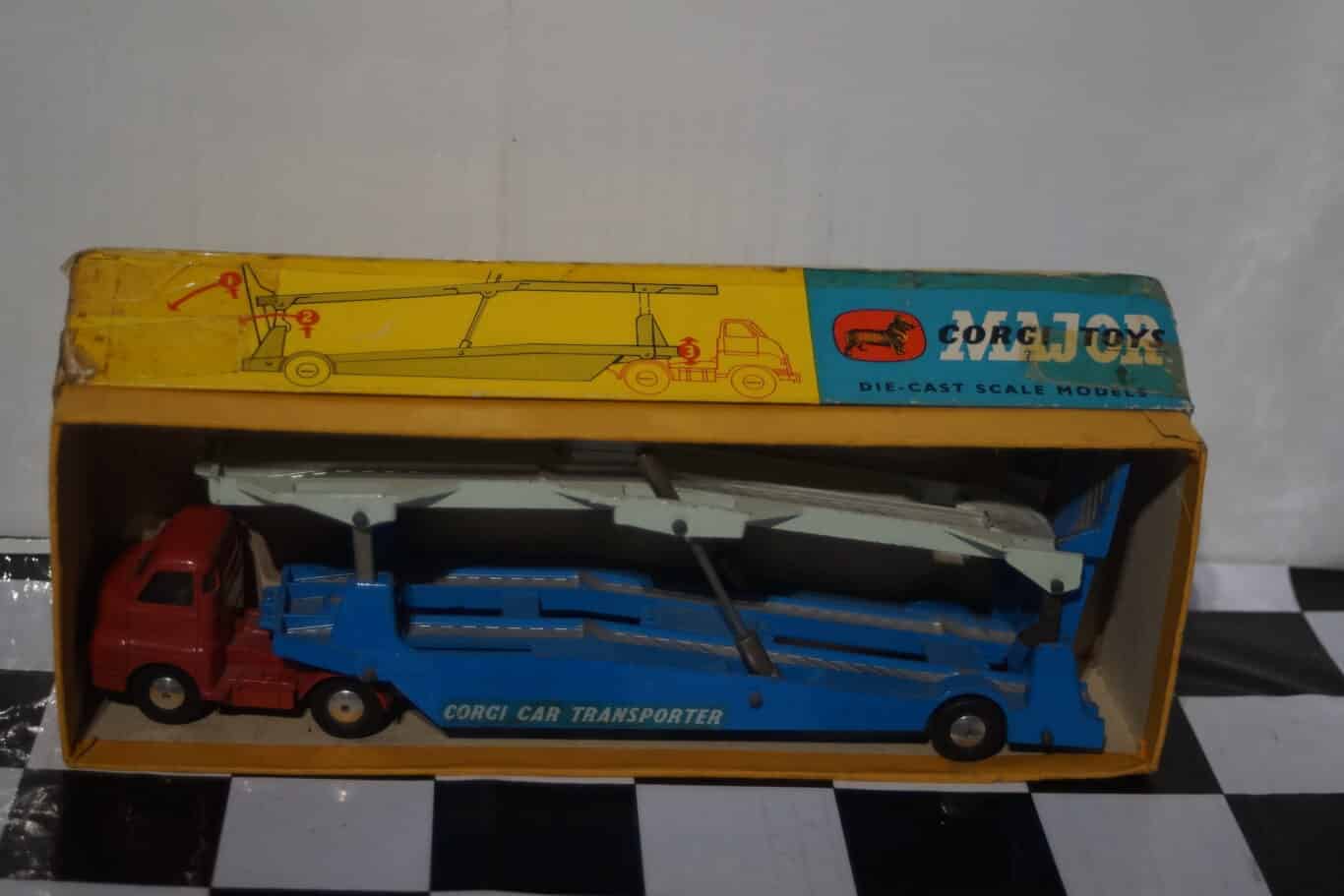 Corgi playcraft toys 1101 carrimore car transporter, vgc in original fair box