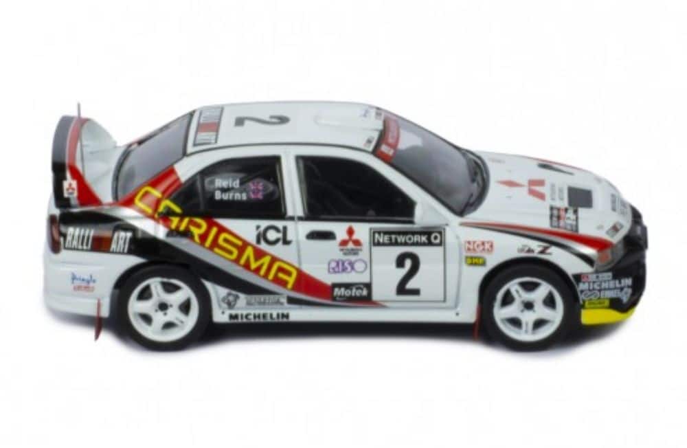 Ixo mitsubishi carisma gt evo iv, no2 rac rally 25th anniversary r.burns ixorac392lq