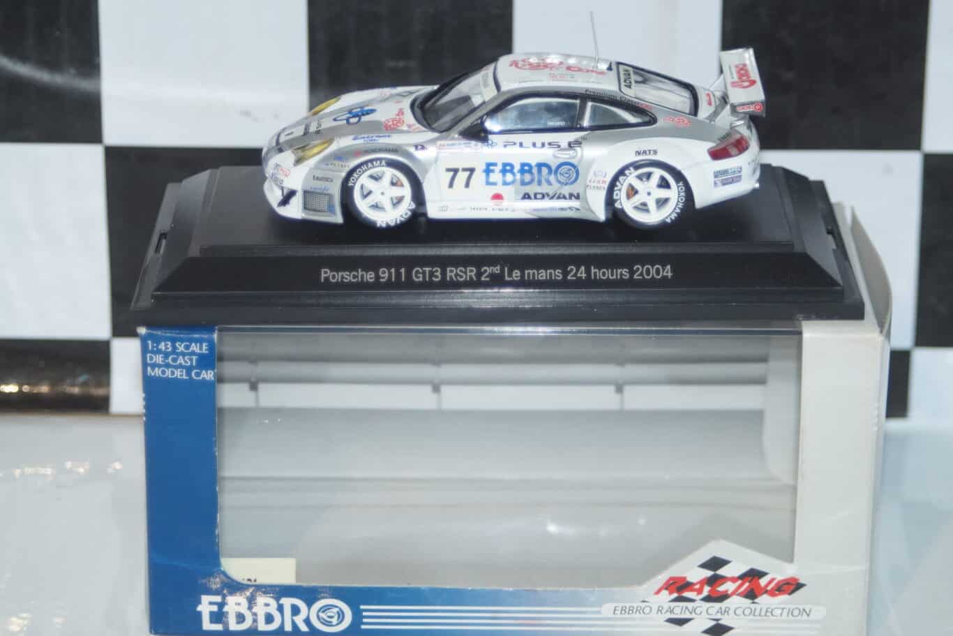 Ebbro porsche 911 gt3 rsr 2nd le mans 24 hours 2004 ref 600 1:43 diecast