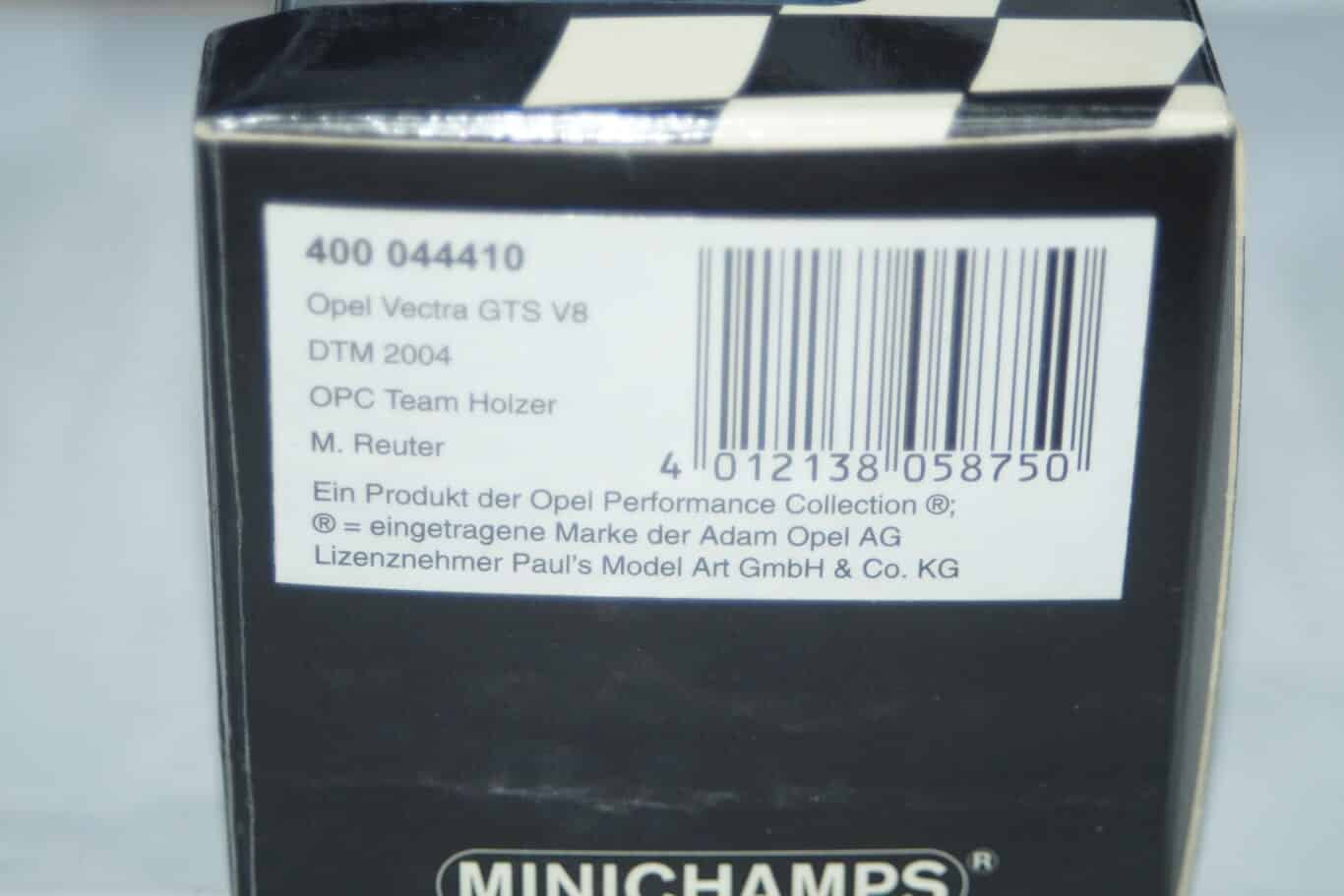 Minichamps opel vectra gts v8 dumbreck 400 044414