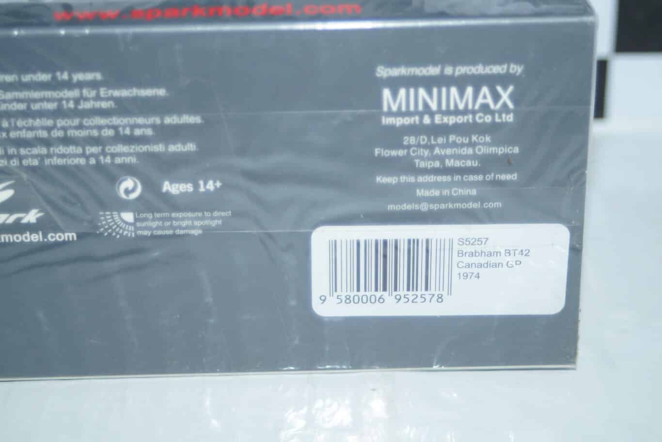 Spark brabham bt38 winner monza f2 1972 1:43 resin s7437