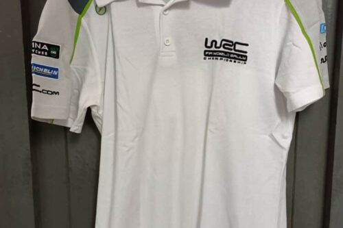 Performance clothing world rally championship white polo shirt - medium 2017