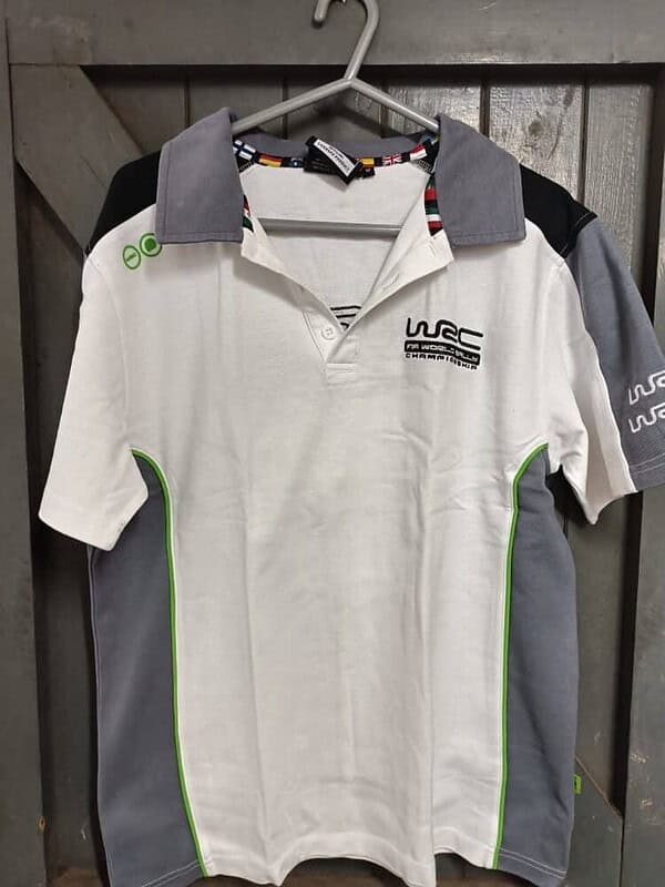 Performance clothing world rally championship white polo shirt - medium 2015