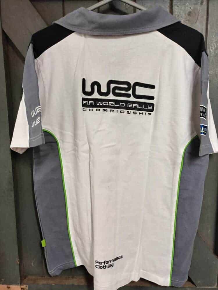 Performance clothing world rally championship white polo shirt - medium 2015