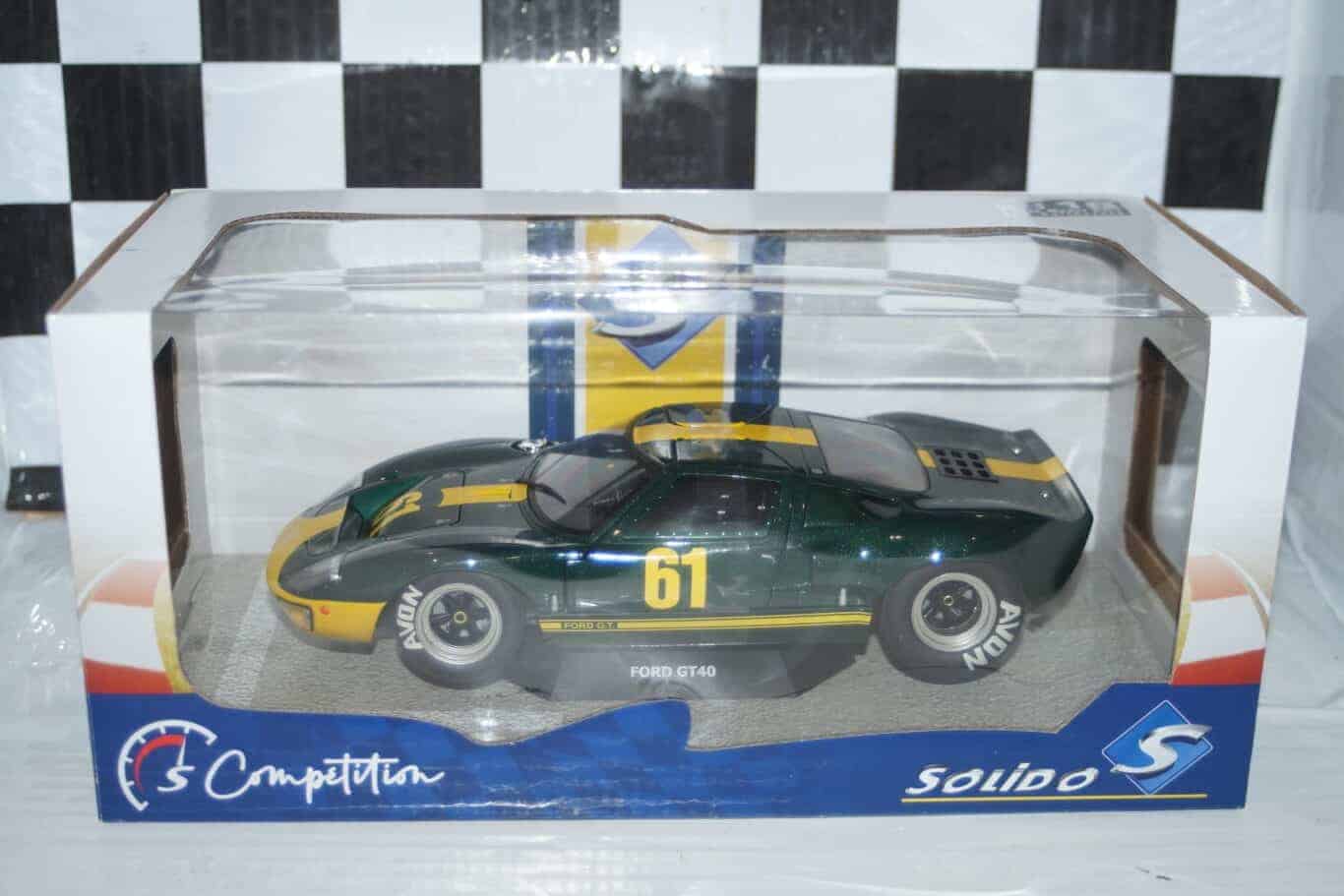 Solido ford gt 40 mk1 racing custom green 1:18 diecast s1803004