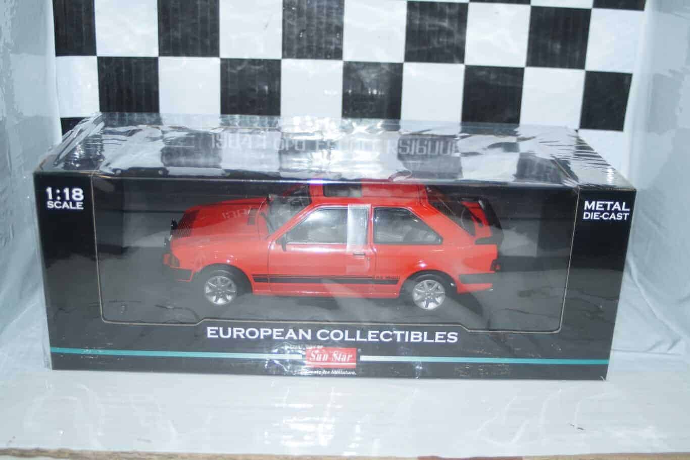 Sunstar ford escort mk3 gl 1984 cabriolet red (rhd) ref 4987r 1:18 scale