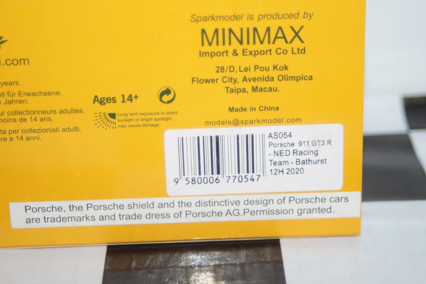 Spark porsche 911 gt3 r bathurst 12h 2020 1:43 resin as054 ltd 300