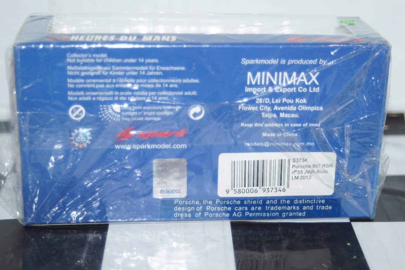 Spark porsche 997 gt3 rsr lm 2012 1:43 ref s3734