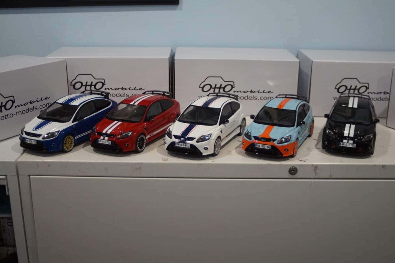 Otto ford focus rs mk2 le mans 2010 ,set of all 5 liveries 1:18