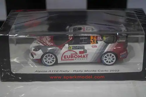 Spark alpine a110 rally monte carlo 2022 c.casanova 1:43 resin s6705