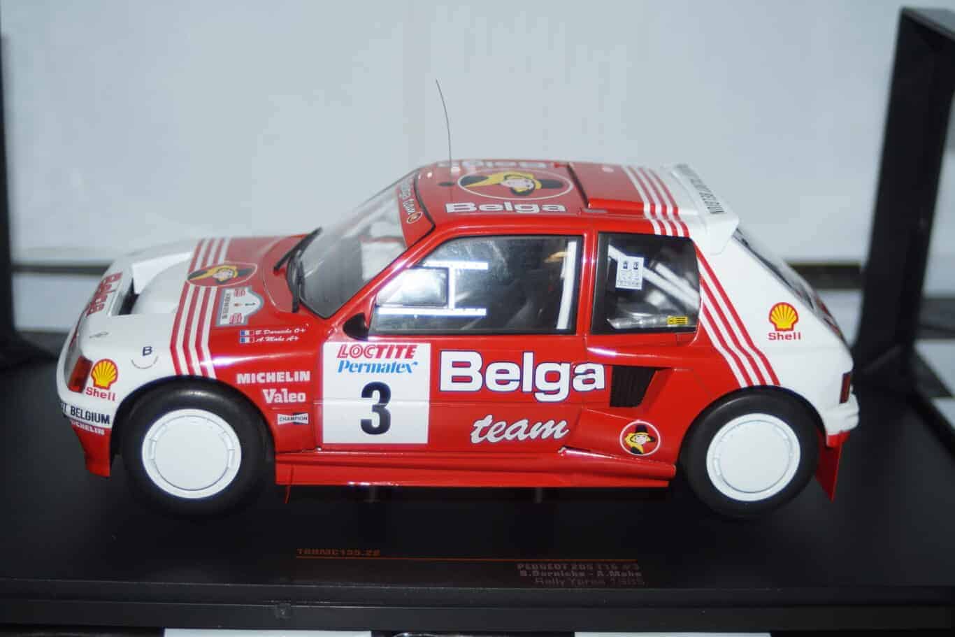 Ixo peugeot 205 t16 rally ypres #3 1985 rmc135.22 1:18 diecast