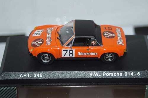Detail cars vw porsche 914-6 1969 racing jagermeister in 1:43 scale art 346