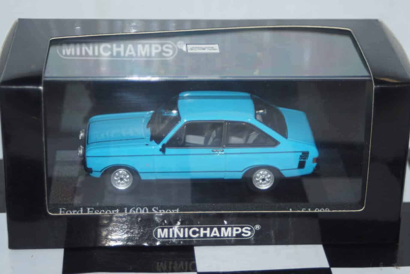 Minichamps ford escort mk2 1600 sport 1975 blue 3 door lhd 1:43