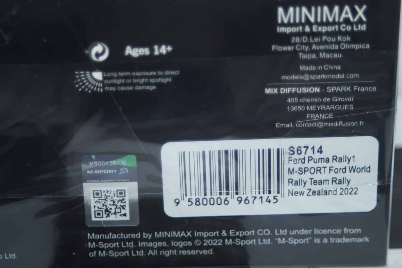 Spark ford puma rally new zealand 2022 l.bertelli #37 1:43  resin s6714