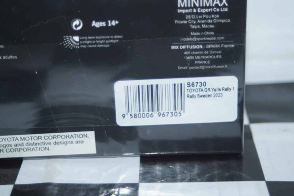 Spark toyota yaris gr rally sweden 2023 l.bertelli #37 1:43 resin s6730