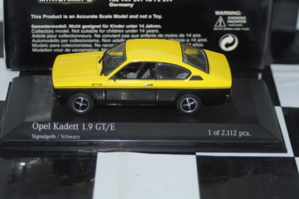 Minichamps opel kadett c gt/e 73-74 in black and yellow 430 045622