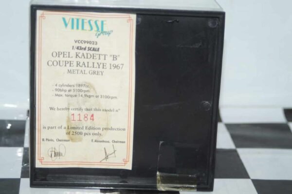 Vitesse / skid opel kadett b coupe 1967 rallye 1900 metal grey 1:43 vcc99023