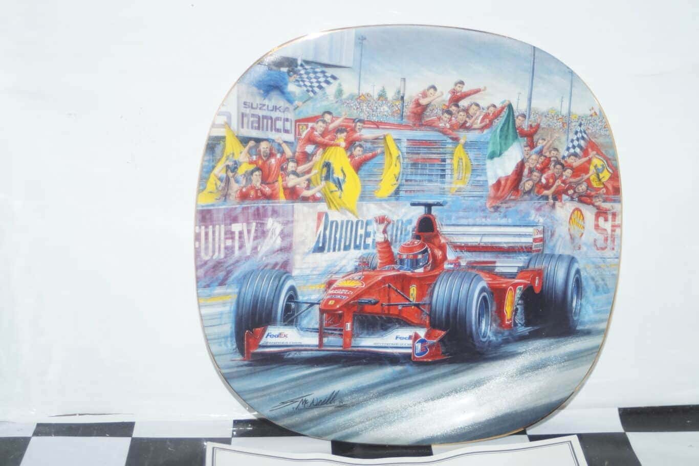 Bradford exchange gran premio del giappone 2000 ferrari plate & certificate