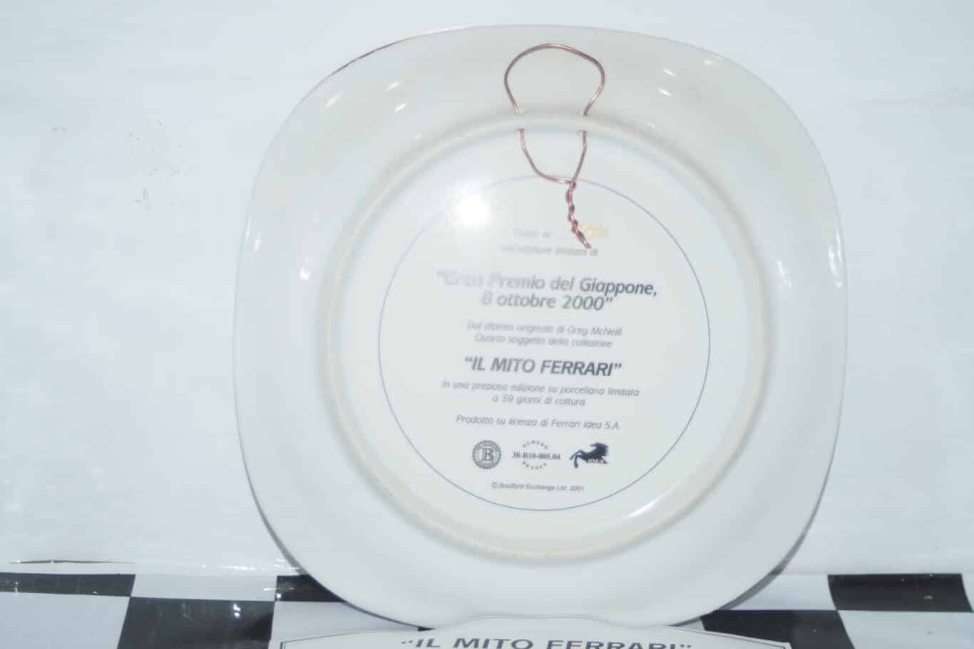 Bradford exchange gran premio del giappone 2000 ferrari plate & certificate