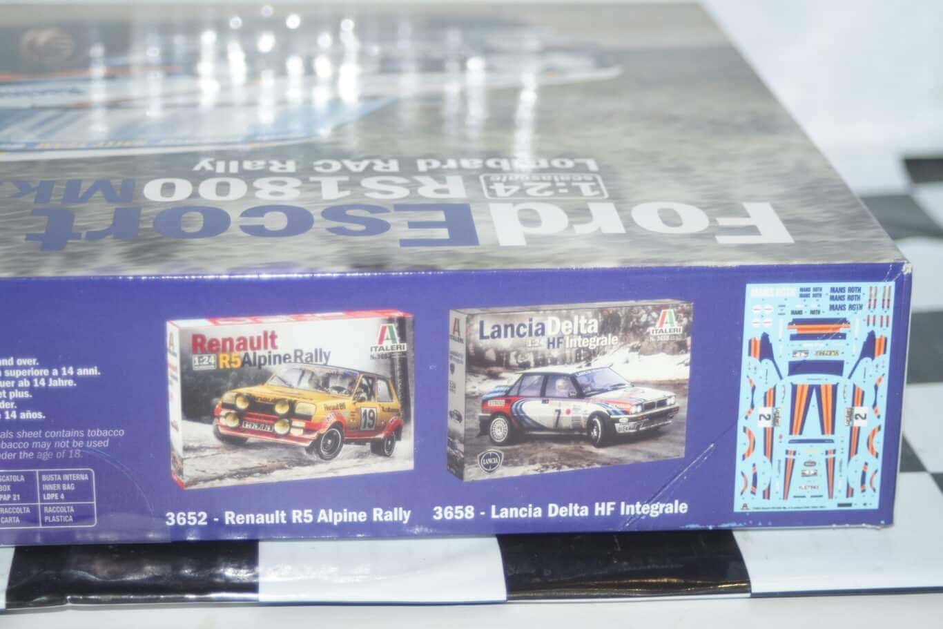 Italeri ford escort rs1800 mk2 lombard rac 1980 3650 1:24 model kit