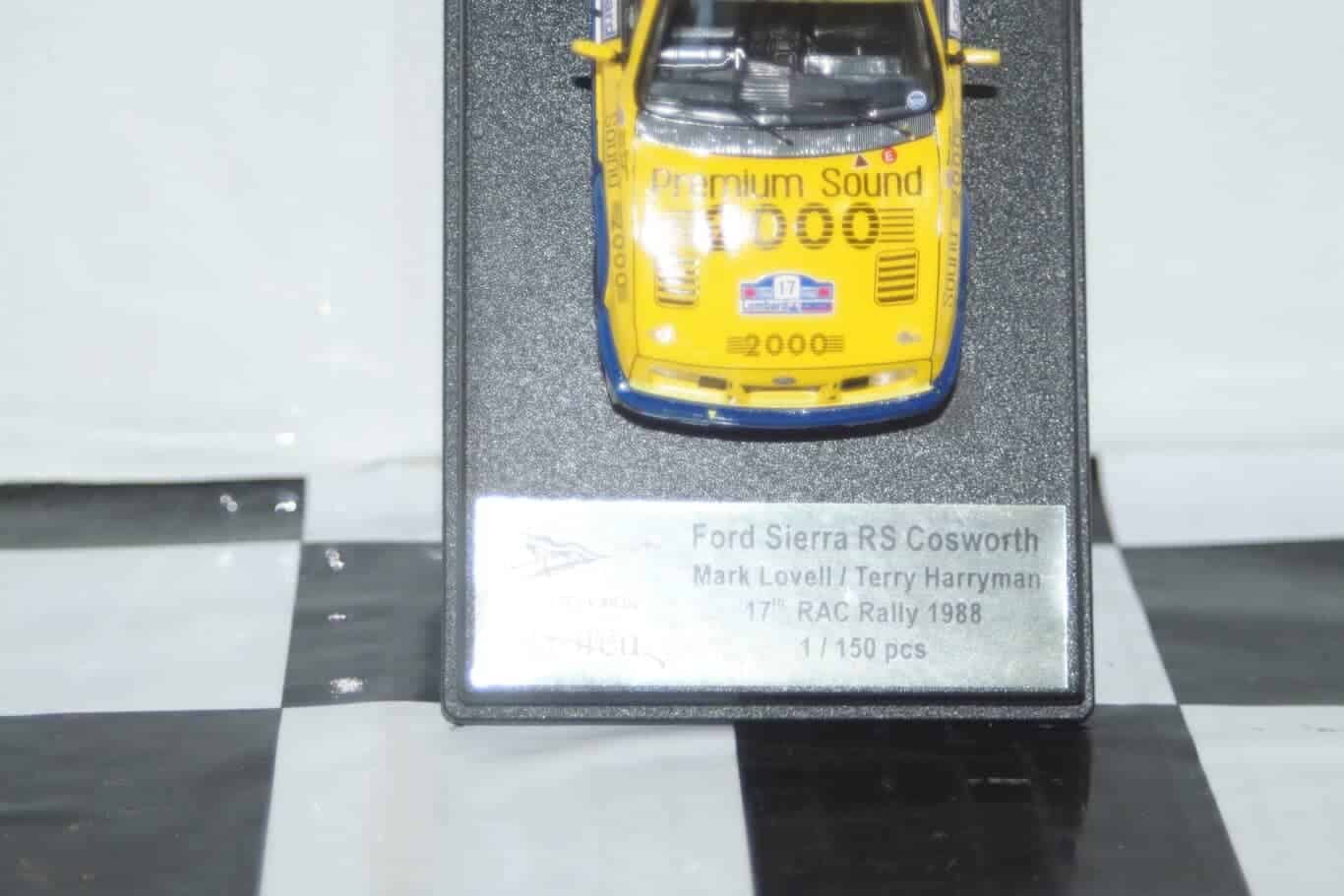 Trofeu ford sierra rs cosworth m.lovell rac rally 1988 1:43rd scale rr.uk 48
