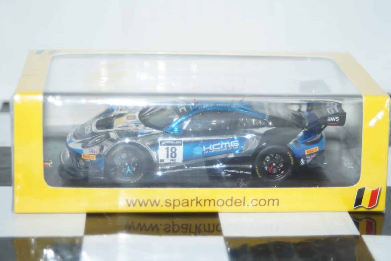 Spark porsche 911 gt3 r kcmg 24h spa 2021 #18 1:43 resin sb440