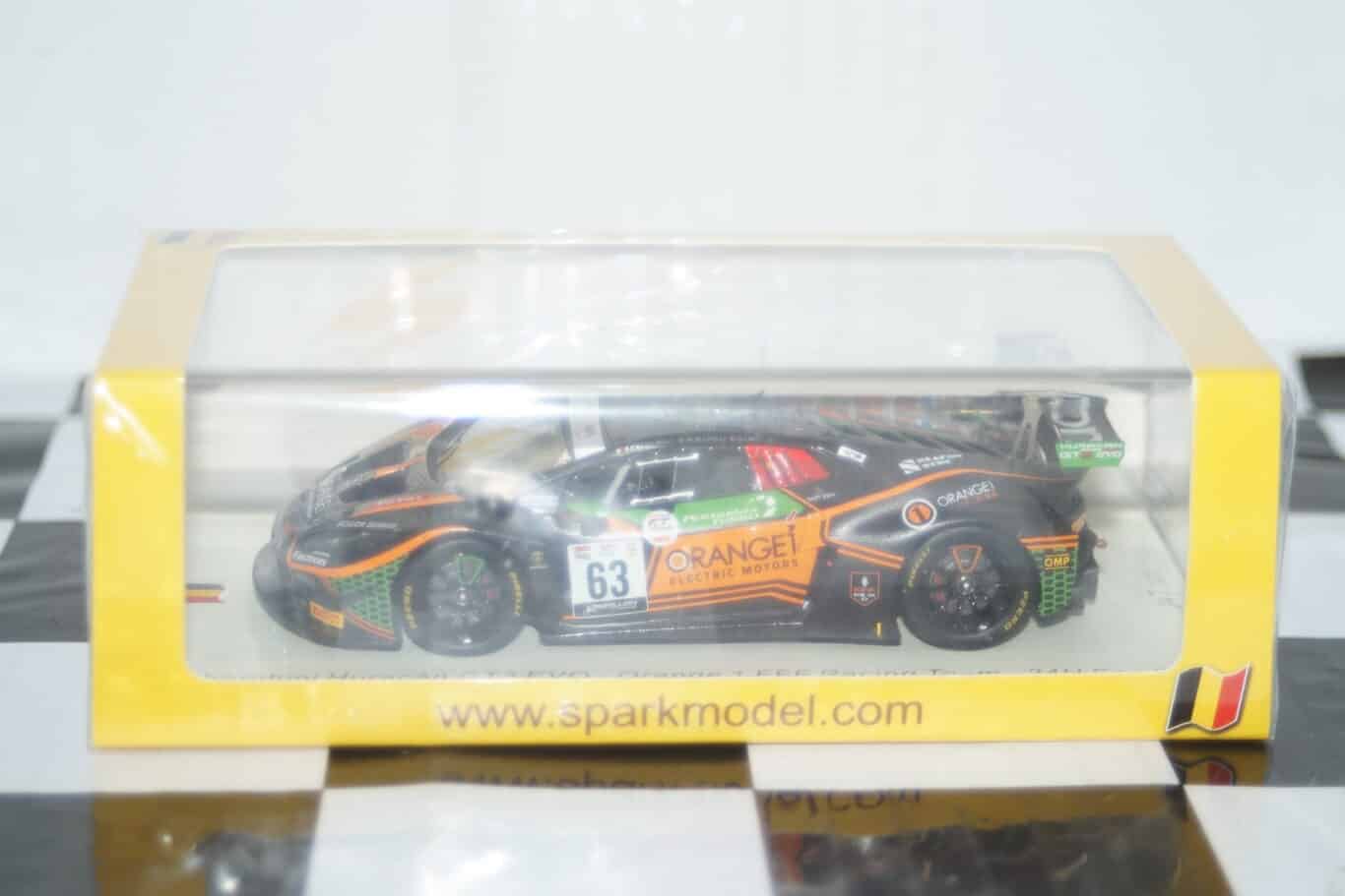 Spark lamborghini huracan gt3 evo orange 1fff 3rd silver cup 24h spa 2020 1:43 ref sb386