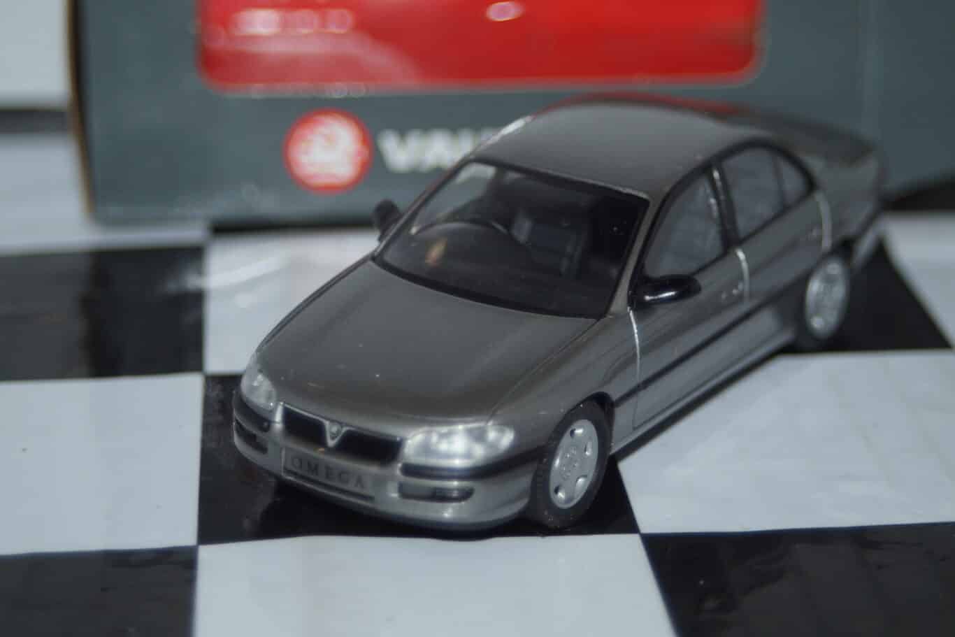 Schuco vauxhall opel omega saloon grey in vauxhall box 1:43