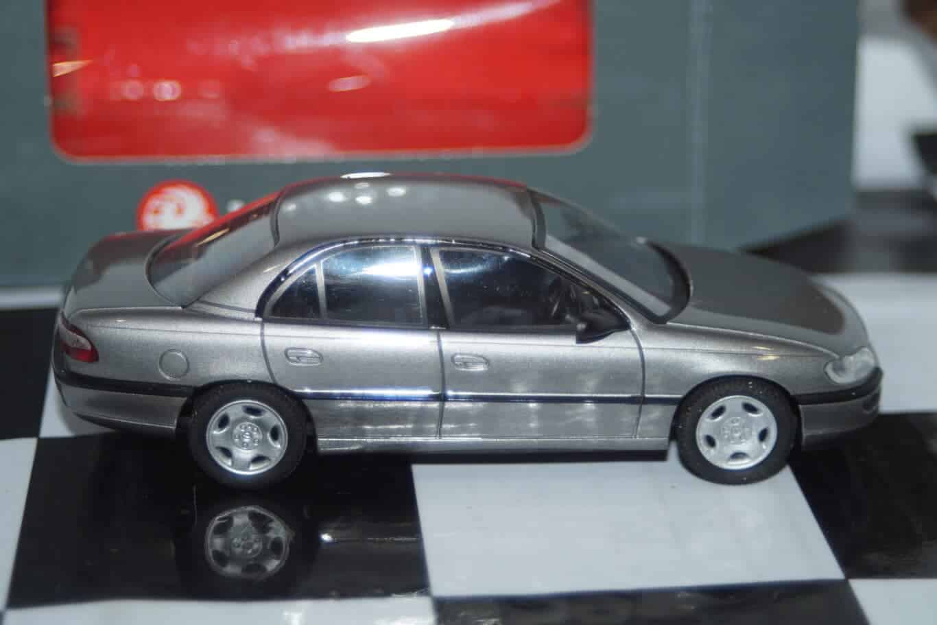 Schuco vauxhall opel omega saloon grey in vauxhall box 1:43