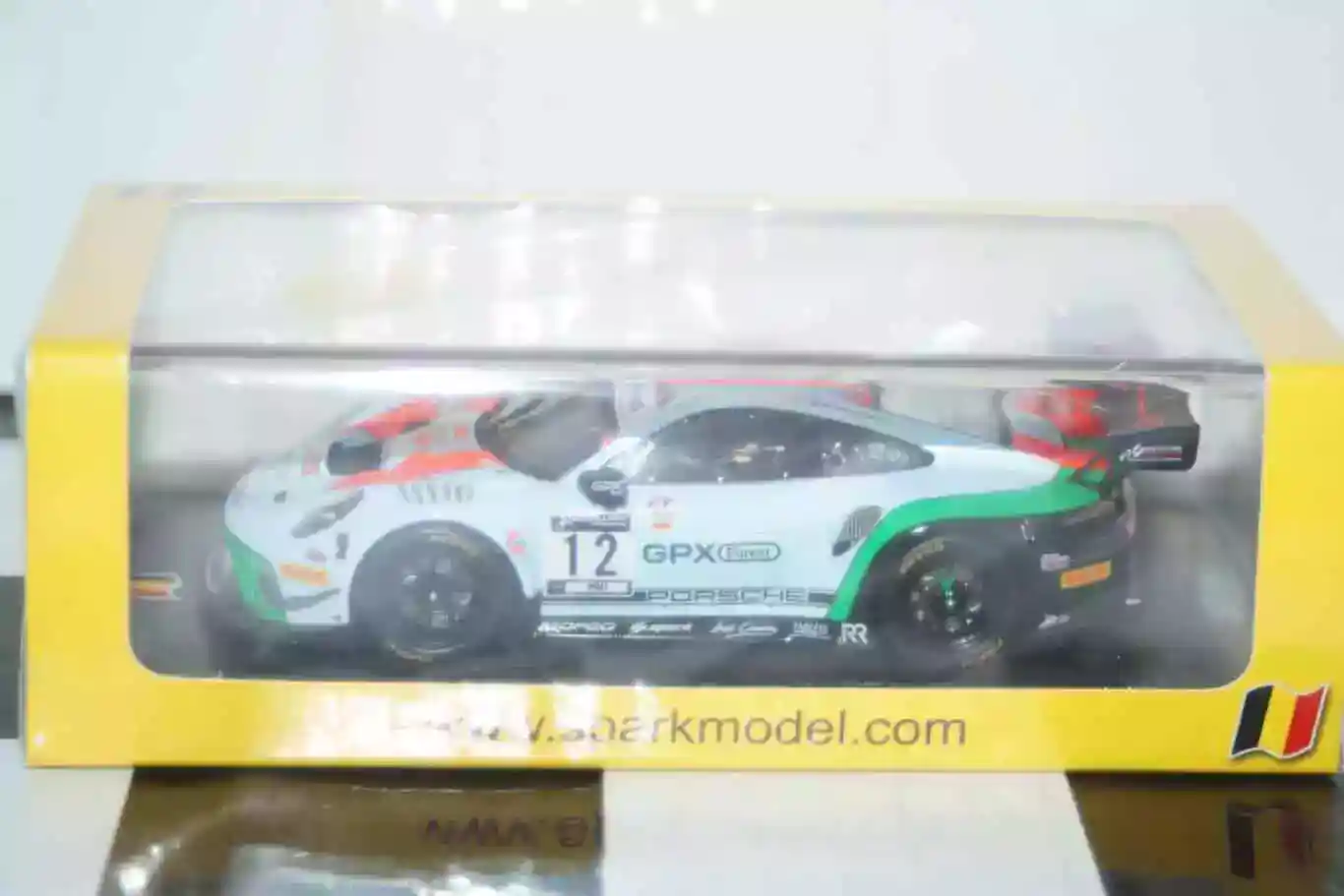 Spark porsche 911 gt3 r gpx racing 4th 24h spa 2020 #12 1:43 resin sb373