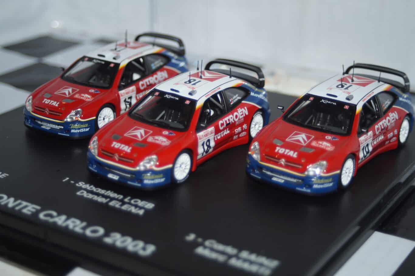 Norev citroen xsara wrc triple winners monte carlo 2003 #17 #18 #19 1:43rd amc009 482