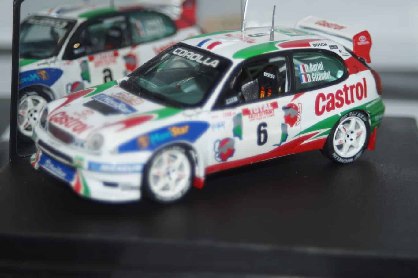 Vitesse toyota corolla wrc tour de corse rally #6 1998 d.auriol v98200 -crack in case