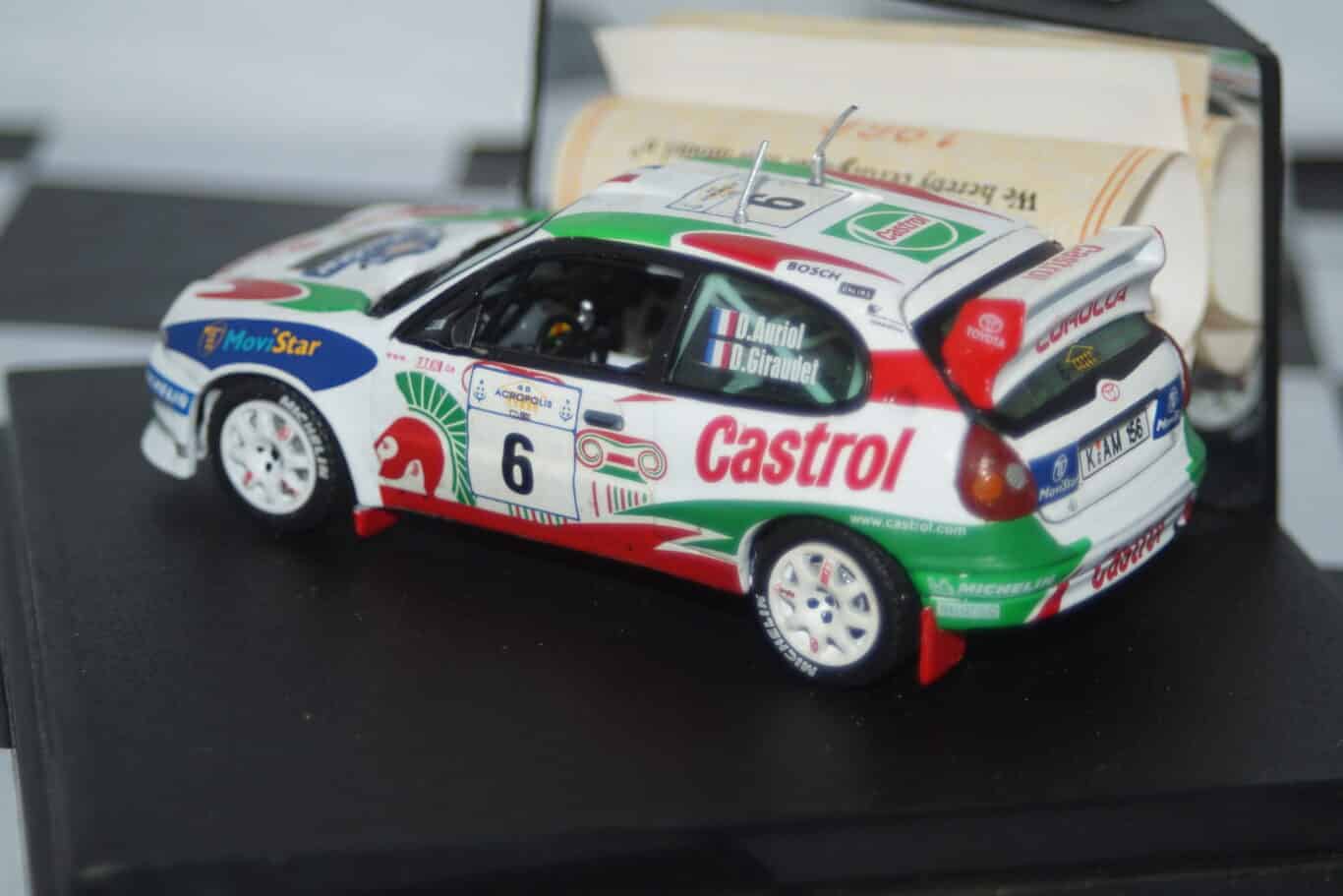 Vitesse toyota corolla wrc acropolis rally #6 1998 d.auriol v98202 - crack in case