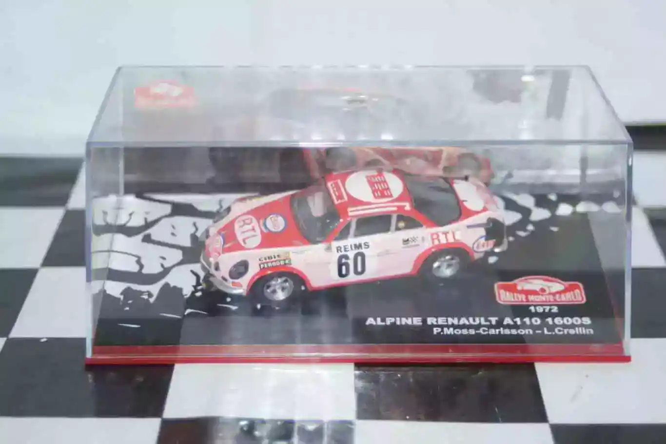 Atlas ixo based alpine renault a110 rally monte carlo 1972 #60 p.moss-carlsson 1/43