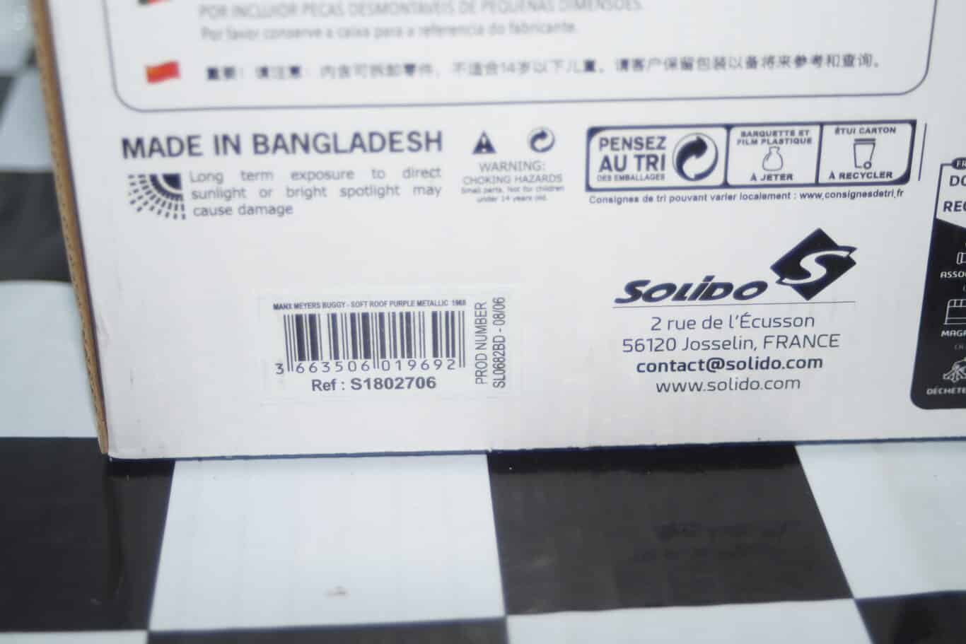 Solido manx meyers buggy 1968 purple metallic 1:18th ref s1802706