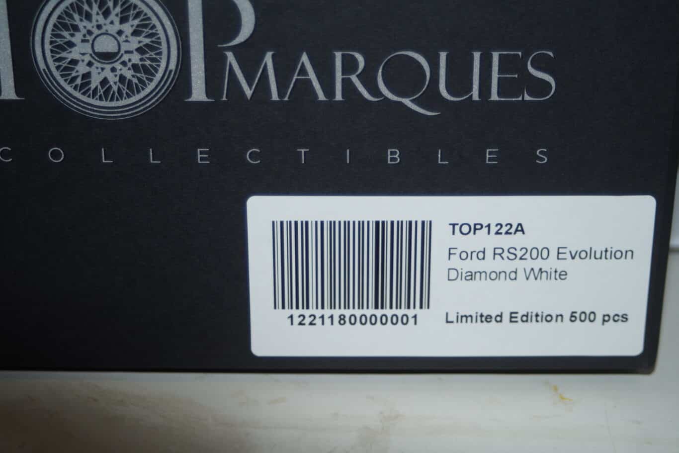 Top marques ford rs 200 evolution white 1:18 resin ltd 500 ref top122a