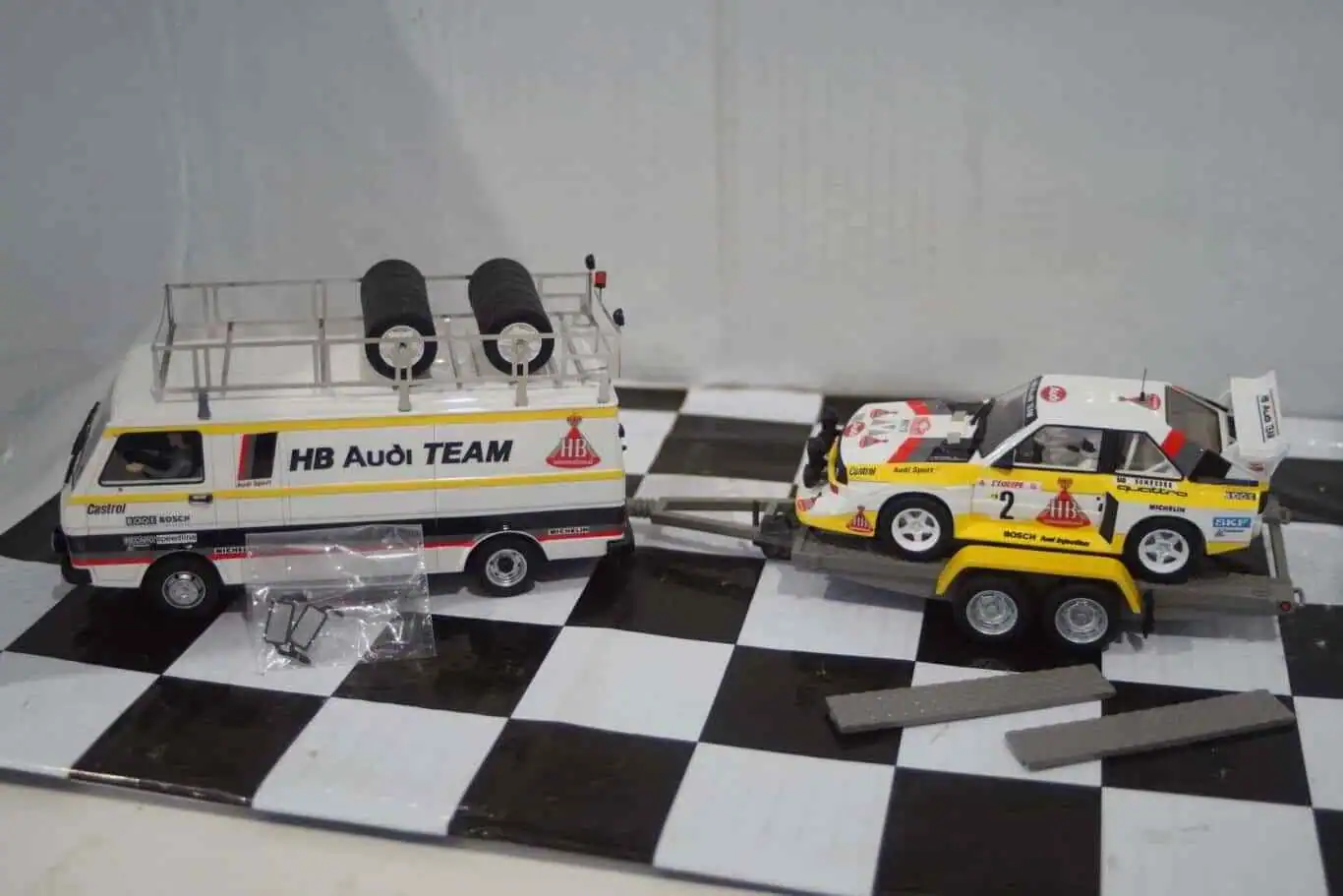 Avant slot audi service van,trailer and audi s1 #2 rally monte carlo 1986 ref rsv2301