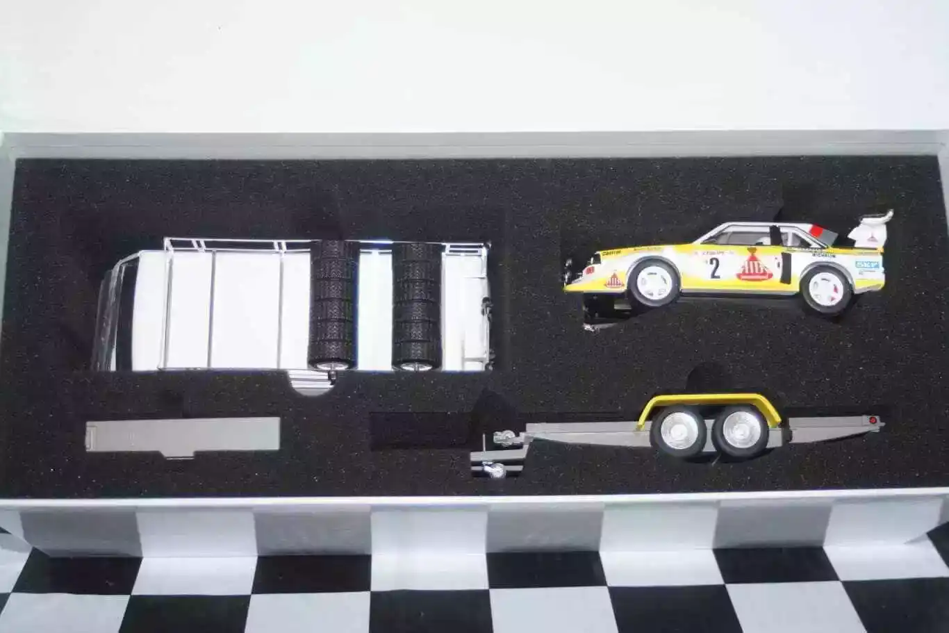 Avant slot audi service van,trailer and audi s1 #2 rally monte carlo 1986 ref rsv2301