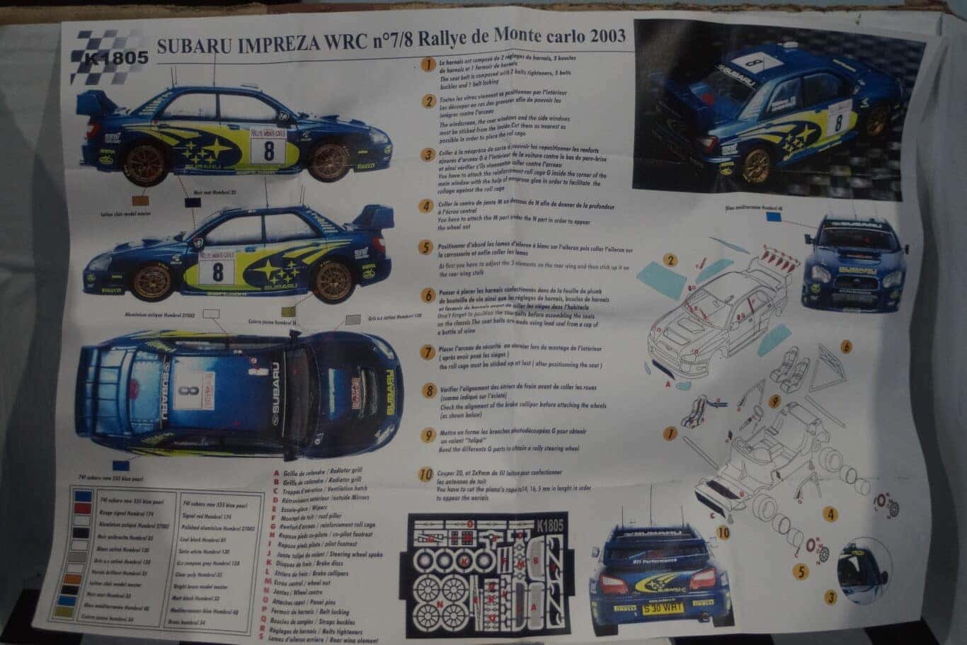 Provence moulage subaru wrc monte carlo 2003 k1805  kit 1:43