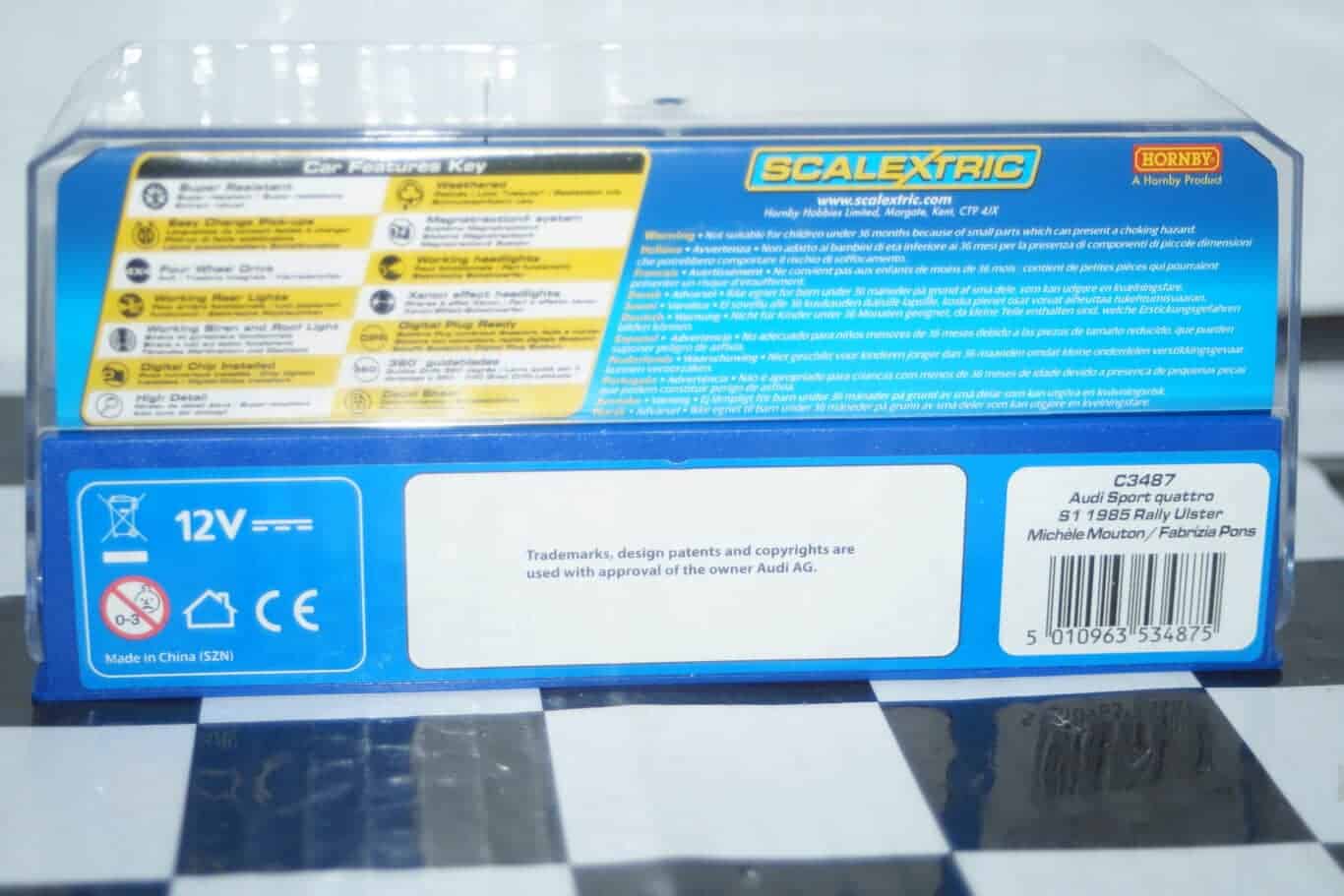 Scalextric audi sport quattro s1 ulster rally 1:32 c3487