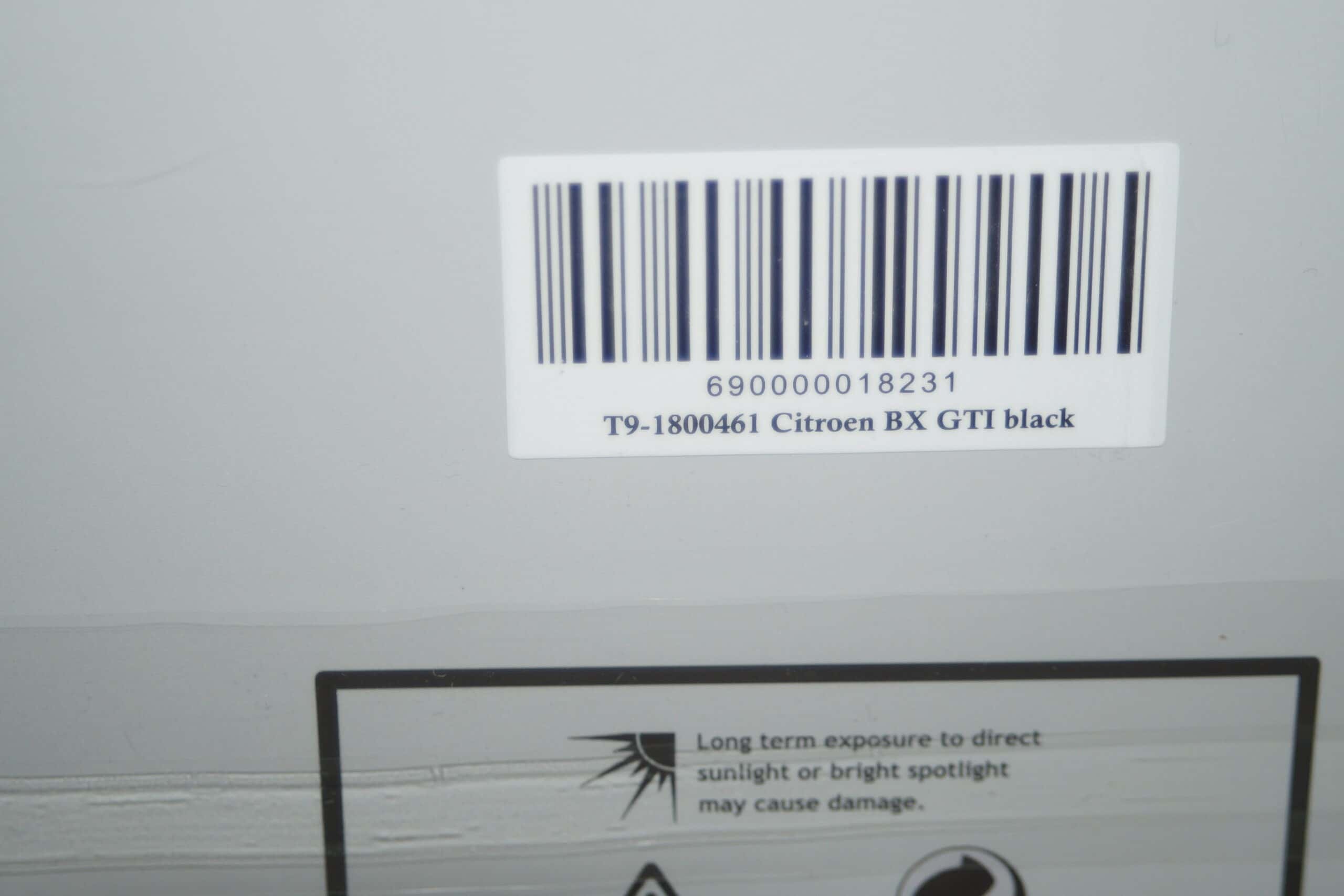 Triple 9 citroen bx gti black roadcar 1:18 t9-1800461