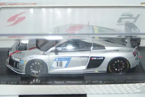 Spark audi r8 lms gt4 sp-x class 24hr nurburgring 2017 #18 1:43 ref sg302