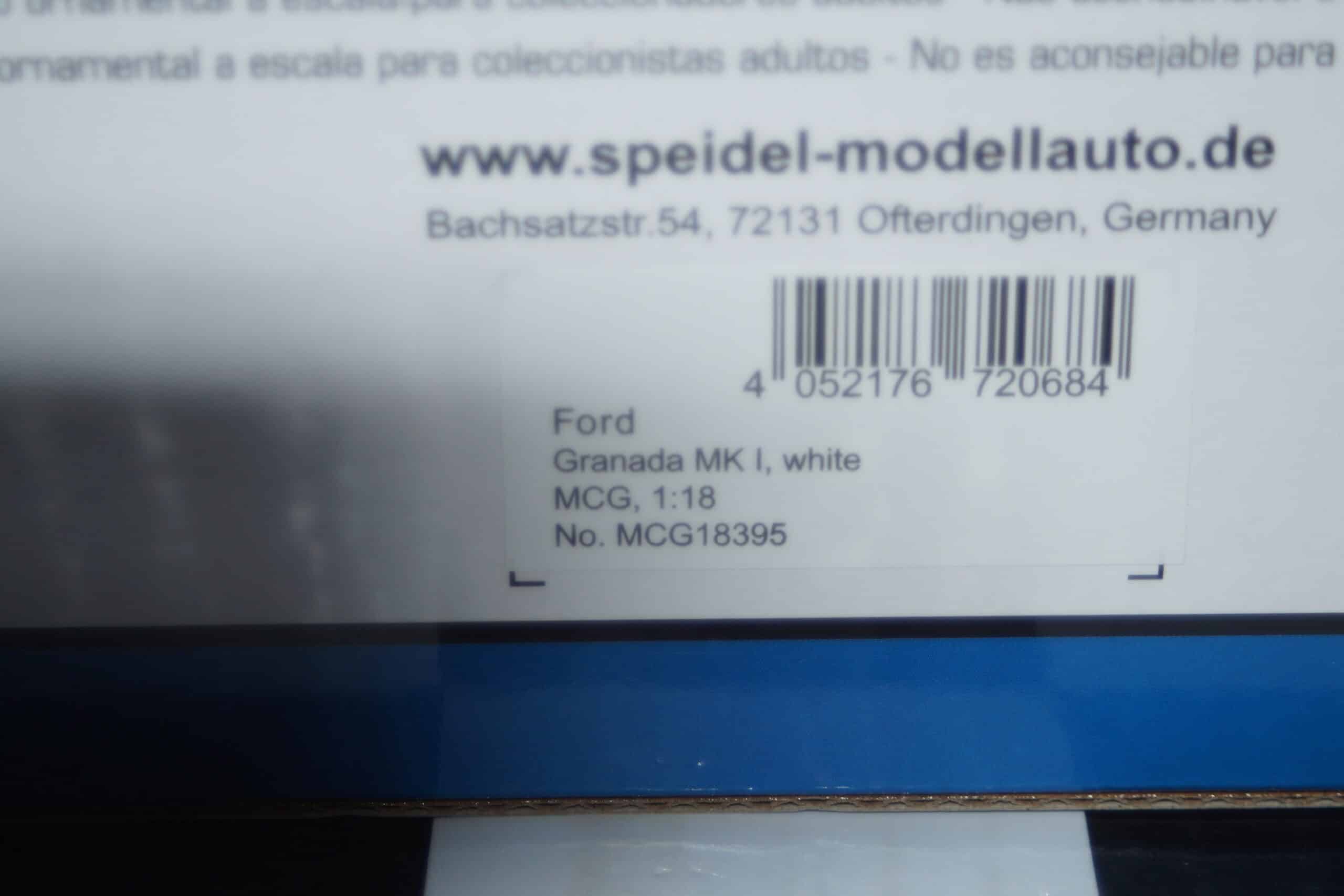 Model car group ford granada mk1 white 1:18 mcg18395